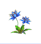 Fleurs bleues comme du verre